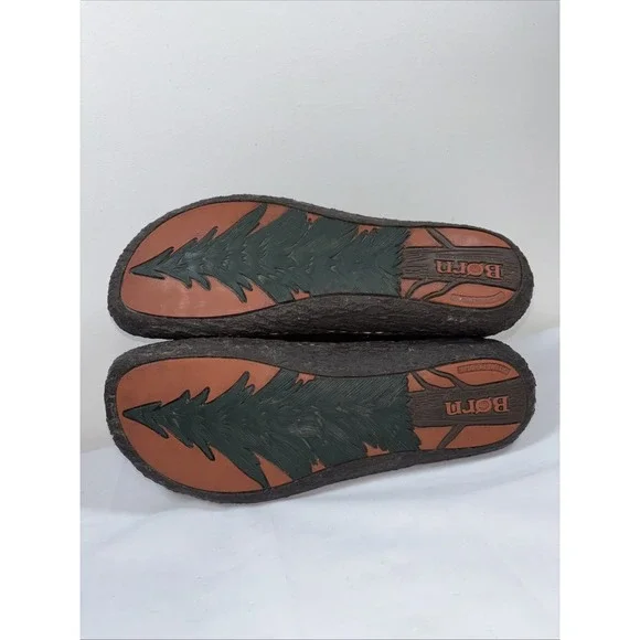 BORN Womens 9.5M Brown Pebbled Leather Boots W6807 Calf High Slouch Comfort Chic - Picture 10 of 14